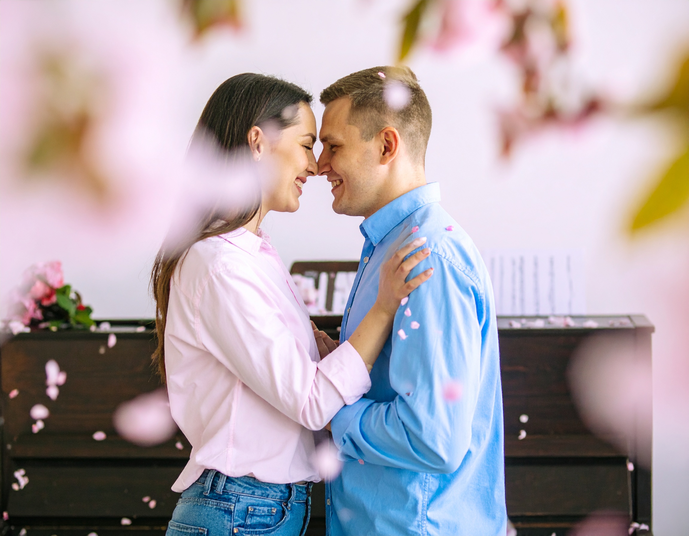 Custom love song for couples in romantic pop style with musical notes
